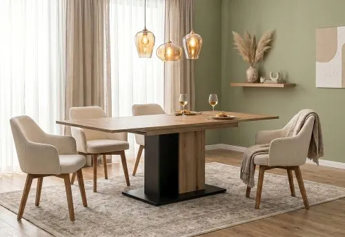 Esstisch Molina | 150(230)x90 | Evoke Oak / Basalt grau