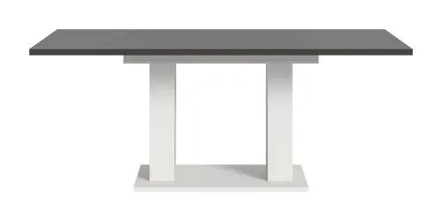 Esstisch Motion 2 | ausziehbar | Doppelsäulen-Fußgestell | weiß / grau | 150(190)x90