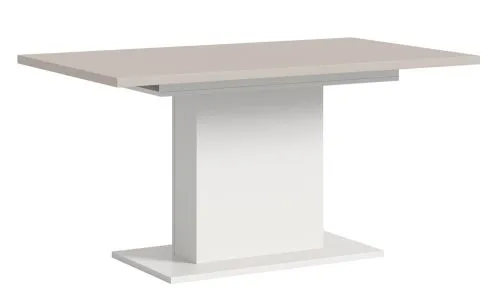 Esstisch Motion | ausziehbar | Säule | weiß / Kaschmir | 150(190)x90