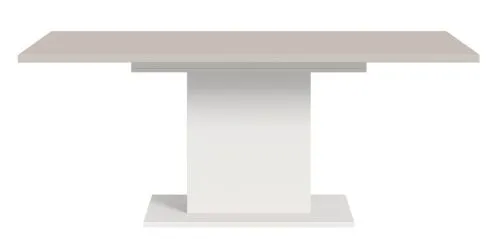 Esstisch Motion | ausziehbar | Säule | weiß / Kaschmir | 150(190)x90