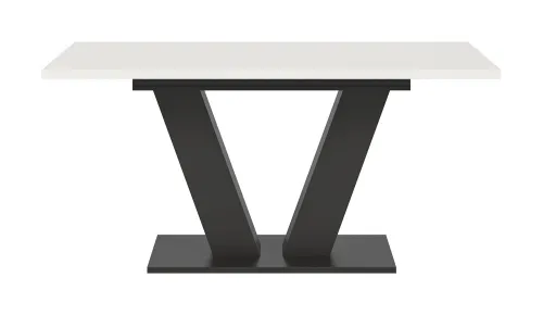Esstisch Motion | ausziehbar V-Fußgestell | weiß / grau 150(190)x90