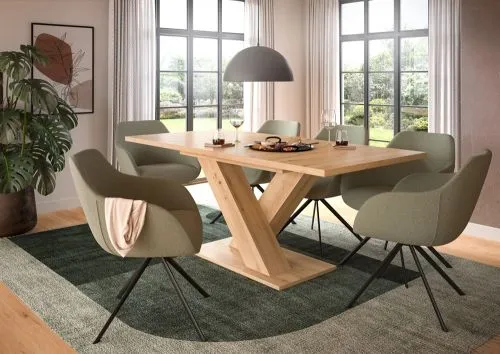 Esstisch Motion | ausziehbar | X-Fußgestell | Eiche Artisan | 150(190)x90