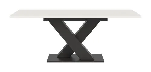 Esstisch Motion | ausziehbar | X-Fußgestell | weiß / grau 150(190)x90