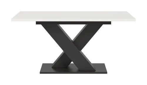 Esstisch Motion | ausziehbar | X-Fußgestell | weiß / grau 150(190)x90