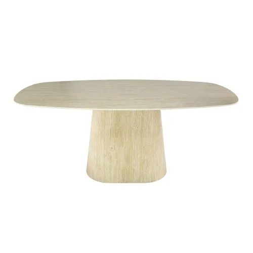 Esstisch Homa 2 | oval | 180 cm | 3D Keramik | Travertin