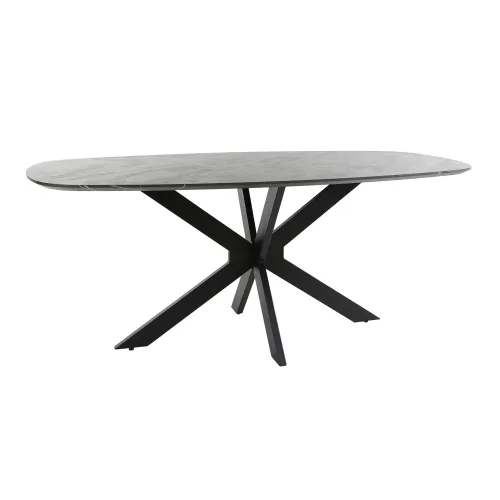 Esstisch Payson oval | Marmor Optik | 180x90 cm