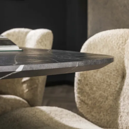 Esstisch Payson oval | Marmor Optik | 215x105 cm