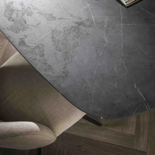 Esstisch Payson oval | Marmor Optik | 215x105 cm