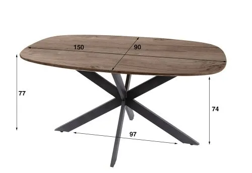 Esstisch Poem | 150cm | dänisch oval | Akazie massiv | braun