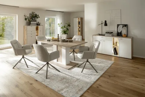Esstisch Santerno | 160x90 | Soft white / Viking Oak