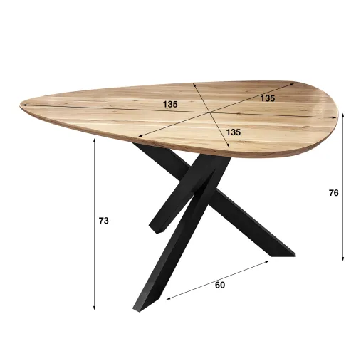 Esstisch Soso | Dreieck | 135 cm | Akazie massiv | Natur