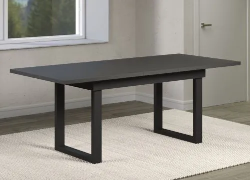 Esstisch Universal | ausziebar | 160 /200) x 90 | Anthrazit / Schwarz