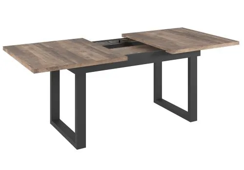 Esstisch Universal | ausziebar | 160 /200) x 90 | Eiche Tabak / Schwarz