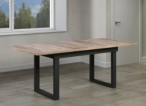 Esstisch Universal | ausziebar | 160 /200) x 90 | Eiche Tabak / Schwarz