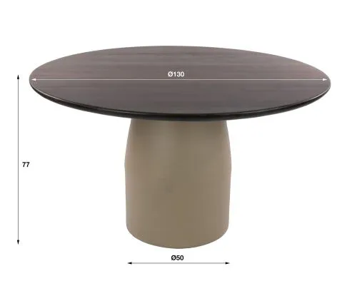 Esstisch Zeron | rund | Ø130cm | Akazie massiv | Braun