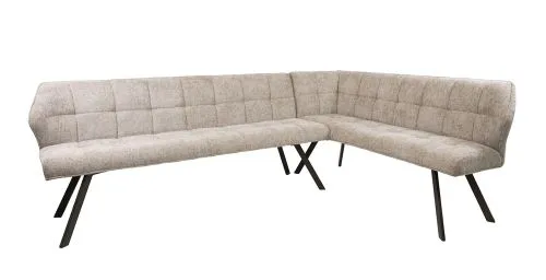 Eckbank Esszimmer Muda | rechts | Hoven-Stoff / Chenille | sand-braun