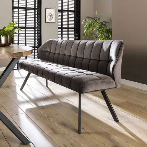 Esszimmerbank Muda | Samt | 180cm | anthrazit