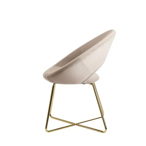 Esszimmerstuhl Julea | mit goldenen Beinen | samt | beige