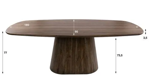 Esszimmertisch Gloria | oval | 180/215cm | Akazie massiv | braun | verschiedene größen