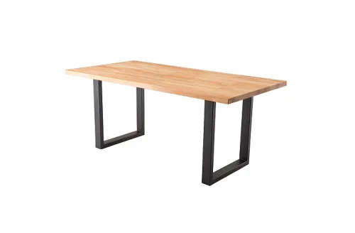 Esszimmertisch Lincoln | Wildeiche massiv | U-Gestell | 160 x 90