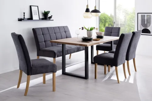 Esszimmertisch Rockford |180 x 90 | Wildeiche massiv | U-Gestell