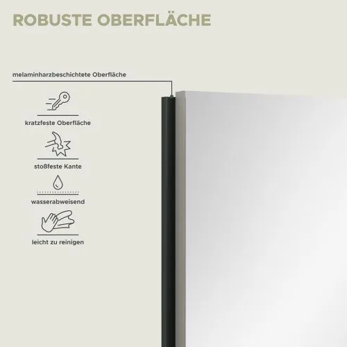 Flurspiegel Garderobenspiegel Emil | Kaschmir / schwarz