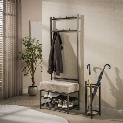 Garderobe Garderobenbank Shio 70cm | Drift brown