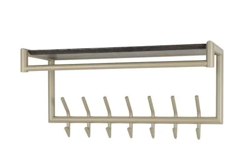 Garderobe Wandgarderobe Stamp | 2x7 Haken | Metall | beige