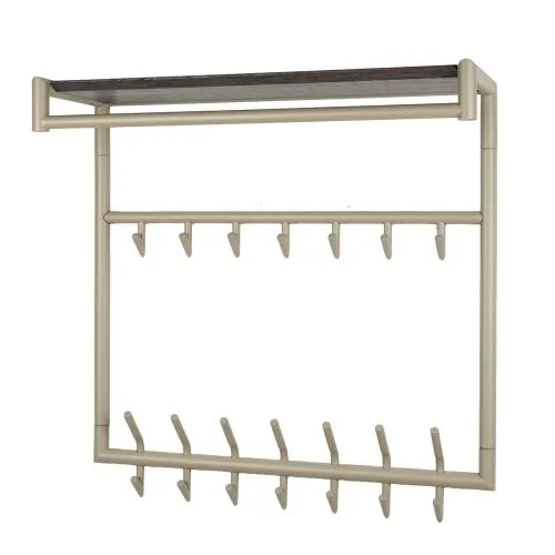 Garderobe Wandgarderobe Stamp | 3x7 Haken | Metall | beige