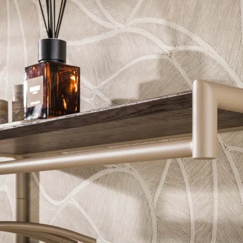 Garderobe Wandgarderobe Stamp | 3x7 Haken | Metall | beige