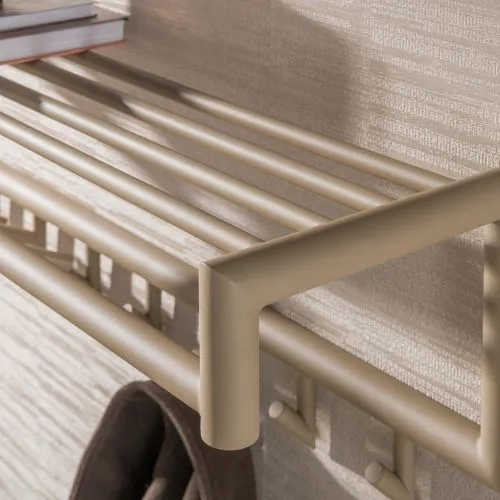 Garderobe Wandgarderobe Torino | mit Hutablage & Kleiderstange | Stahl | beige