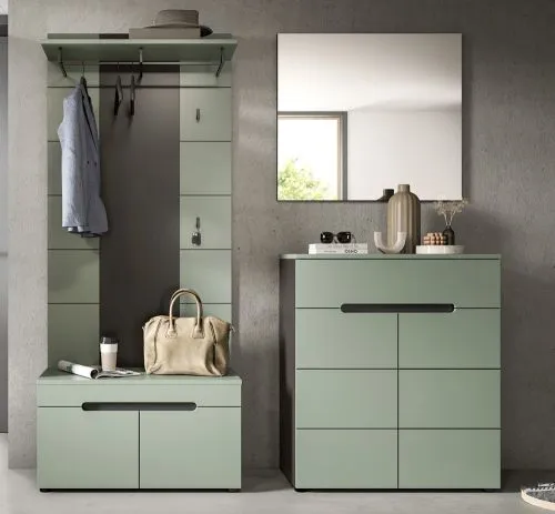 Garderoben-Set Canu 1 | Basalt grau / Smoke Green | 4-teilig ohne