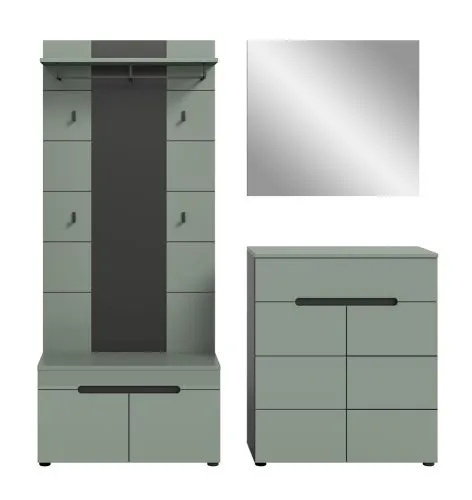 Garderoben-Set Canu 1 | Basalt grau / Smoke Green | 4-teilig ohne