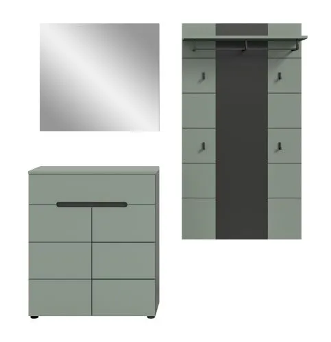 Garderoben-Set Canu 3 | Basalt grau / Smoke Green | 3-teilig