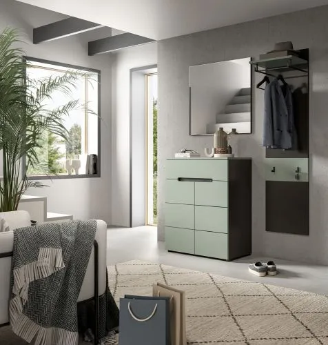 Garderoben-Set Canu 5 | Basalt grau / Smoke Green | 3-teilig