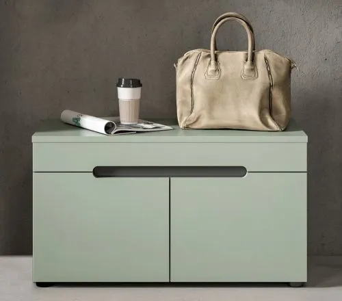 Garderoben-Set Canu | Basalt grau / Smoke Green | 3-teilig mit Sitzkissen