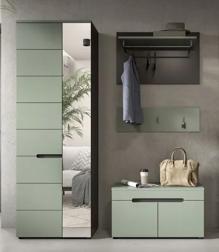 Garderoben-Set Canu | Basalt grau / Smoke Green | 3-teilig ohne