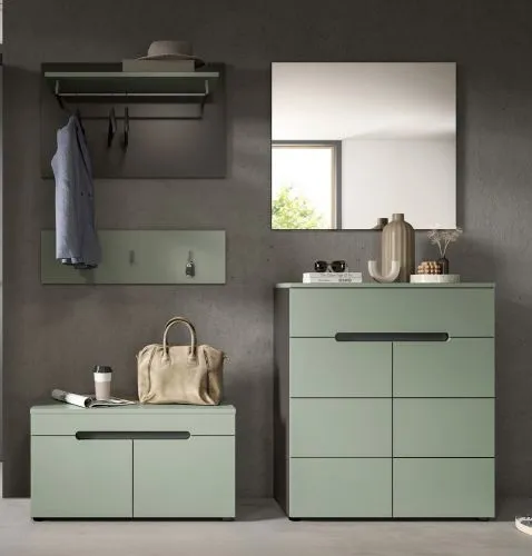 Garderoben-Set Canu | Basalt grau / Smoke Green | 4-teilig ohne