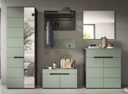 Garderoben-Set Canu | Basalt grau / Smoke Green | 5-teilig ohne