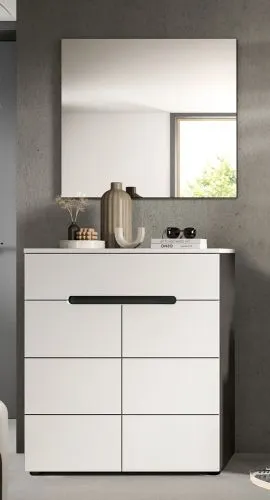 Garderoben-Set Canu | Basalt grau / Weiß | 2-teilig