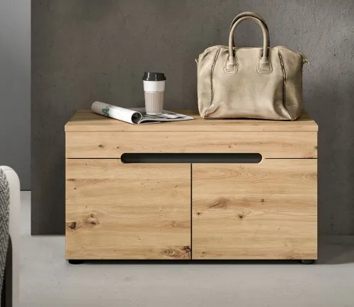 Garderoben-Set Canu | grau / Artisan Eiche | 5-teilig mit Sitzkissen