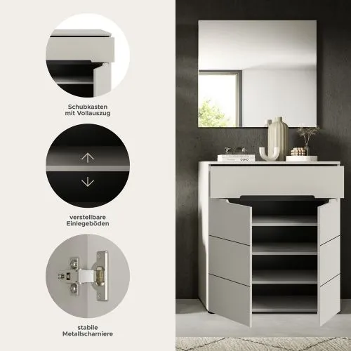 Garderoben-Set Canu | Kaschmir / Basalt grau | 2-teilig