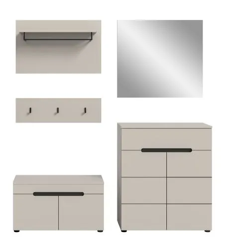Garderoben-Set Canu | Kaschmir / Basalt grau | 4-teilig