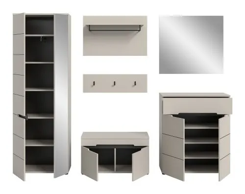 Garderoben-Set Canu | Kaschmir / Basalt grau | 5-teilig