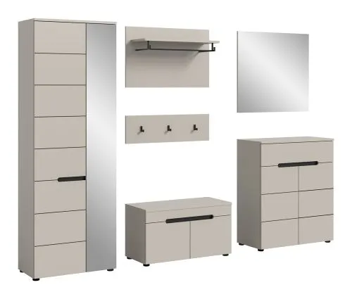Garderoben-Set Canu | Kaschmir / Basalt grau | 5-teilig ohne Kissen