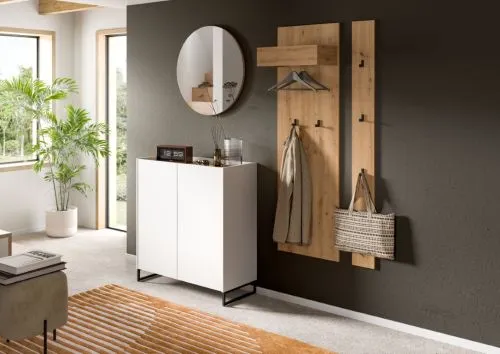 Garderoben-Set Drive 2 | weiß / Artisan Oak | 4-teilig ohne Beleuchtung