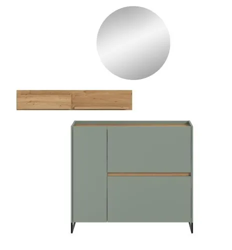 Garderoben-Set Drive 4 | Salbei / Artisan Oak | 3-teilig ohne Beleuchtung