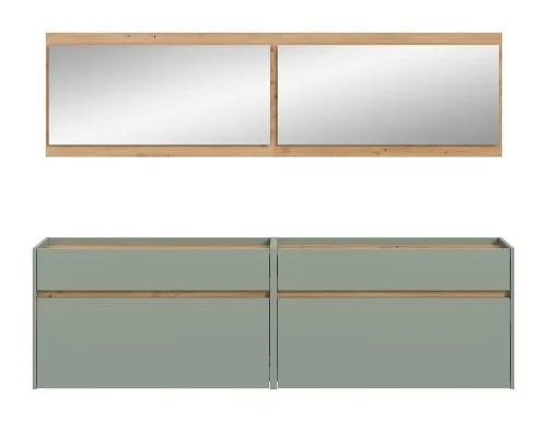 Garderoben-Set Drive 5 | Salbei / Artisan Oak | 4-teilig mit LED Beleuchtung