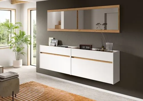 Garderoben-Set Drive 5 | weiß / Artisan Oak | 4-teilig ohne Beleuchtung