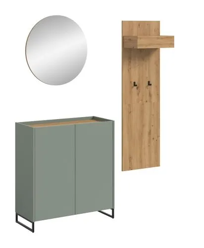 Garderoben-Set Drive | Salbei / Artisan Oak | 3-teilig ohne Beleuchtung